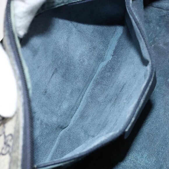 GUCCI GG Supreme Sherry Line Hand Bag PVC Navy Gold 012 3842 58 Auth gh1137 - Picture 13 of 16